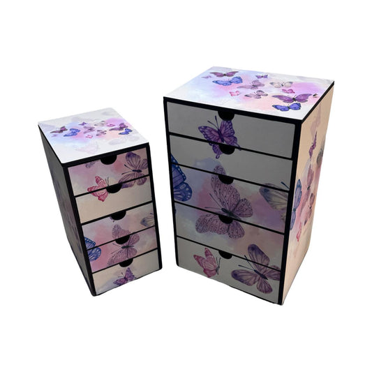 وحدة أدراج التسريحة تاور فراشات